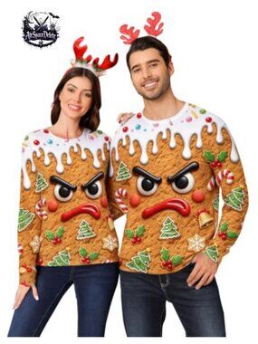 Ugly Christmas Sweatshirt 3D Print Crewneck Long Sleeve Pullover